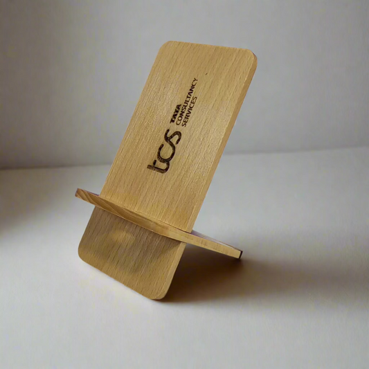 Laser-Engraved Beech Wood Mobile Stand